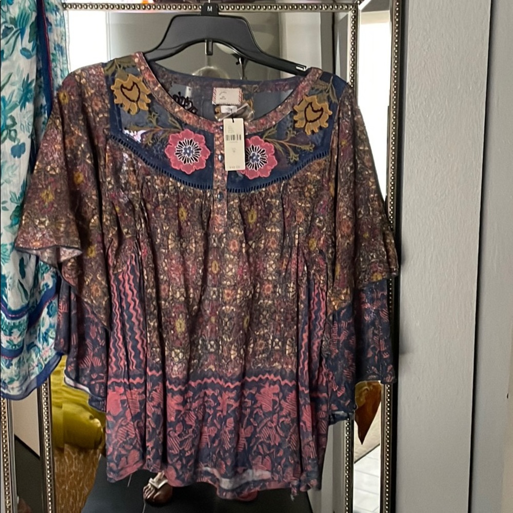 NWT Anthropologie multi colored size medium top